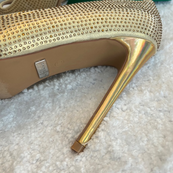 Lauren Lorraine Gold Rhinestone Heels - Picture 7 of 9